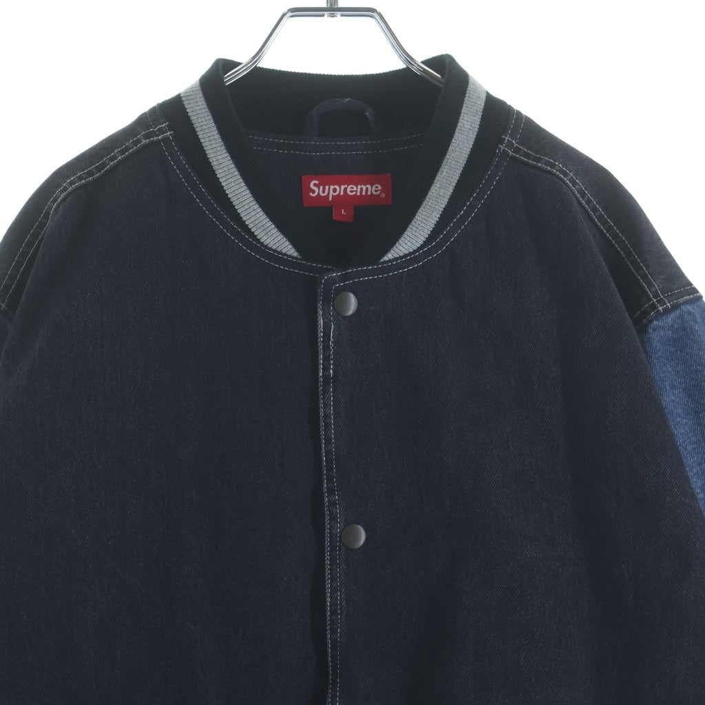 SUPREME(シュプリーム) 18SS Denim Varsity Jacket Black デニム バーシティ ジャケット ブラック/インディゴ