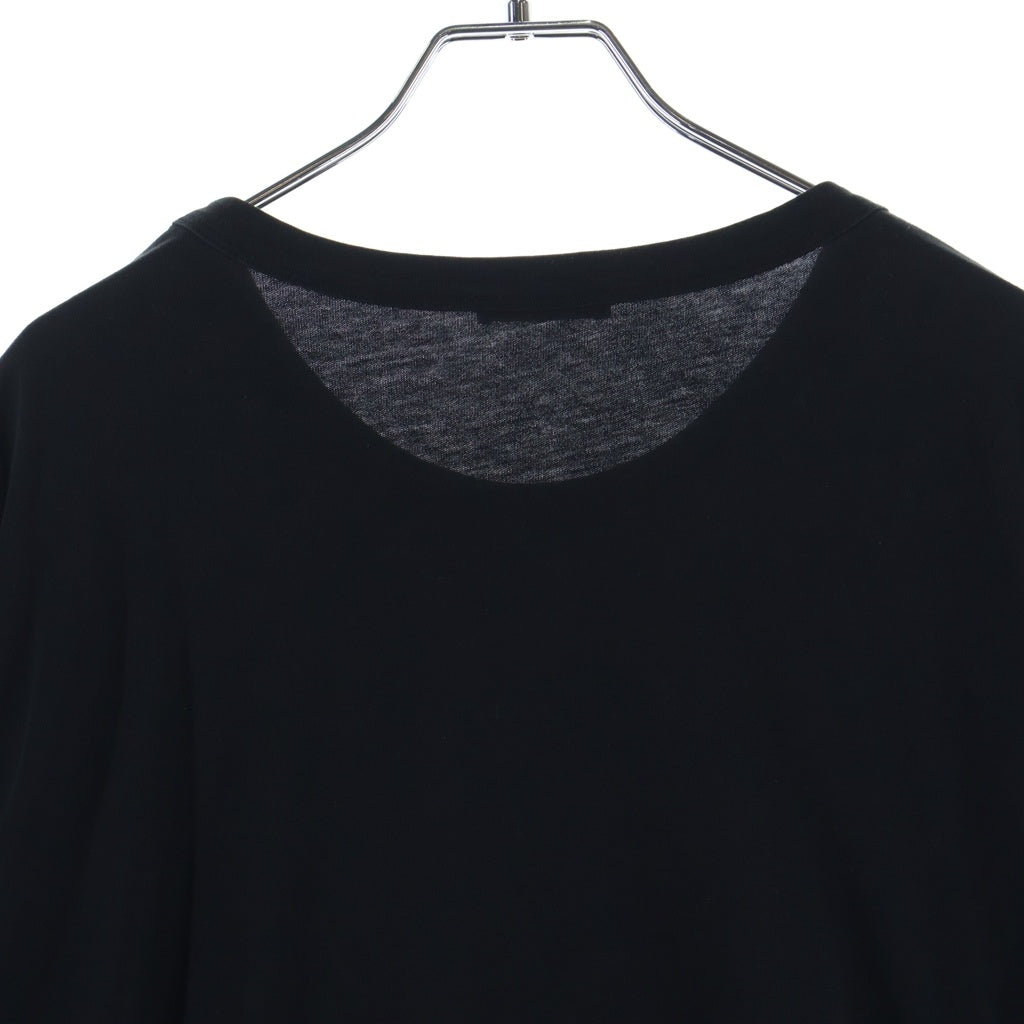 MONCLER(モンクレール) MAGLIA T-SHIRT フロントロゴプリントクルーネック長袖カットソー ブラック G20918D000002ー8390T