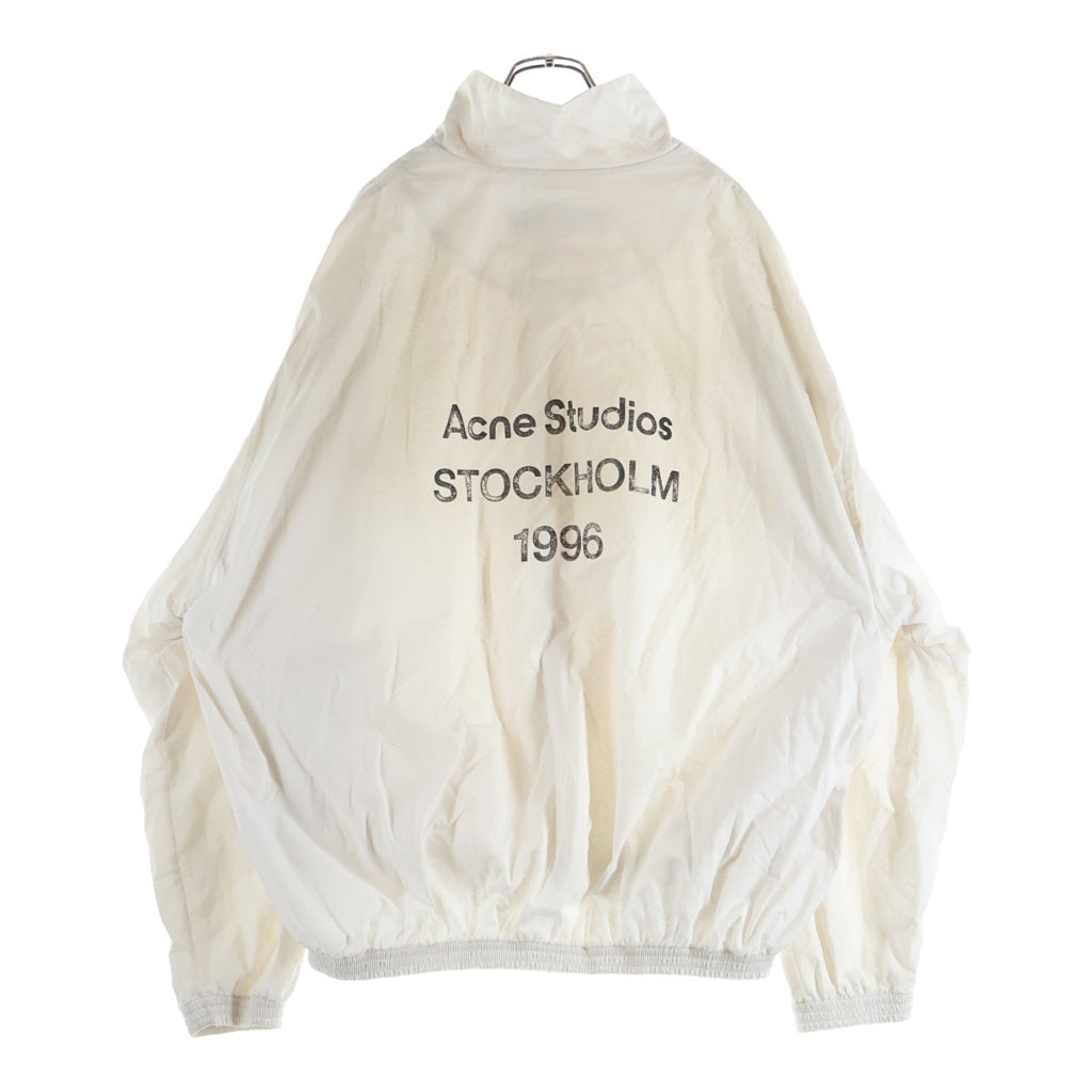 Acne Studios(アクネ ストゥディオズ) LOGO ZIPPER JACKET FN-MN-OUTW001264 両面ロゴプリントジップアップ ブルゾンジャケット ホワイト