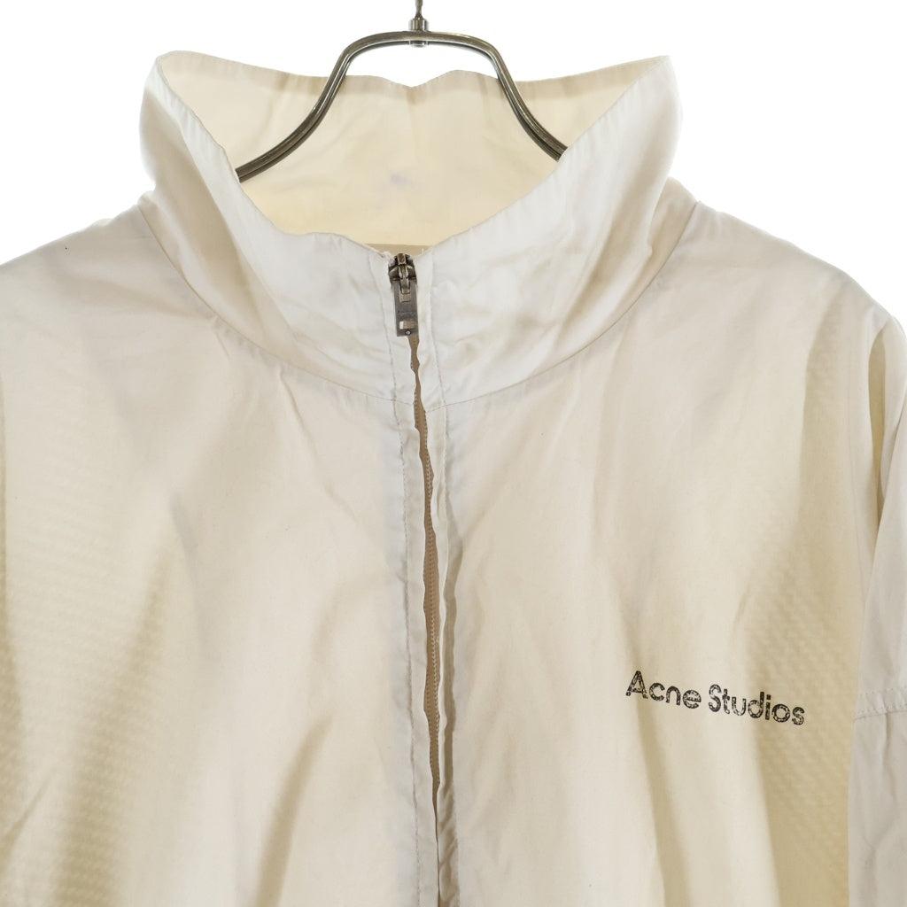 Acne Studios(アクネ ストゥディオズ) LOGO ZIPPER JACKET FN-MN-OUTW001264 両面ロゴプリントジップアップ ブルゾンジャケット ホワイト