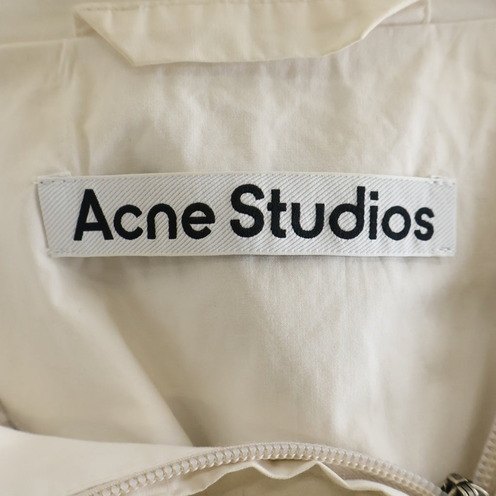 Acne Studios(アクネ ストゥディオズ) LOGO ZIPPER JACKET FN-MN-OUTW001264 両面ロゴプリントジップアップ ブルゾンジャケット ホワイト