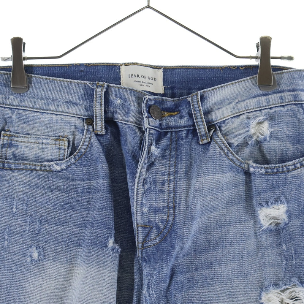 FEAR OF GOD(フィアオブゴッド) 4th Collection Selvedge Denim Vintage Indigo Jean コレクション ヴィンテージ ダメージ加工 セルヴィッジデニムパンツ ジーンズ インディゴ