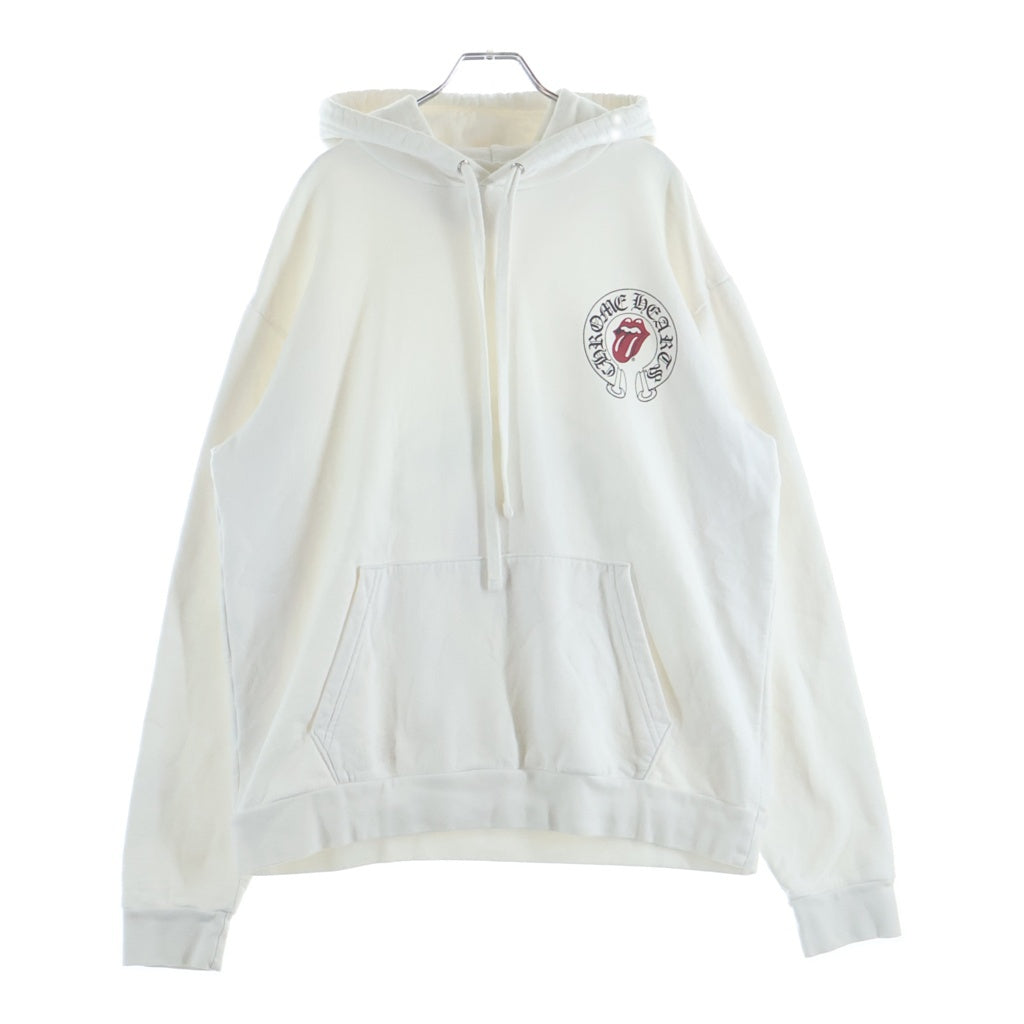 CHROME HEARTS(クロムハーツ) × The Rolling Stones Lip & Tongue Print Pullover Hoodie ローリングストーンズ リップ&タン ホースシュー プルオーバーパーカー フーディー ホワイト