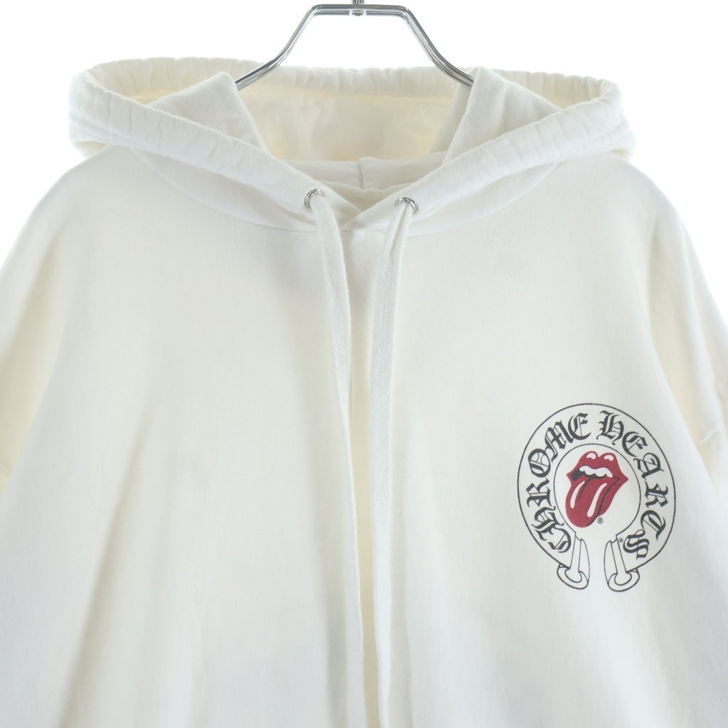 CHROME HEARTS(クロムハーツ) × The Rolling Stones Lip & Tongue Print Pullover Hoodie ローリングストーンズ リップ&タン ホースシュー プルオーバーパーカー フーディー ホワイト