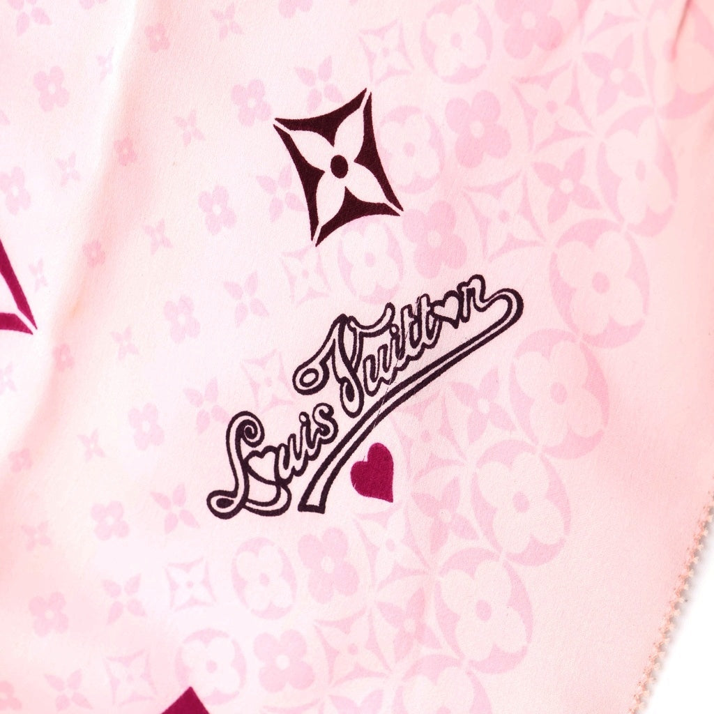 LOUIS VUITTON(ルイヴィトン) ECHARPE SWEET LOVE VIOLET M72294 モノグラム 総柄 スカーフ ピンク レディース
