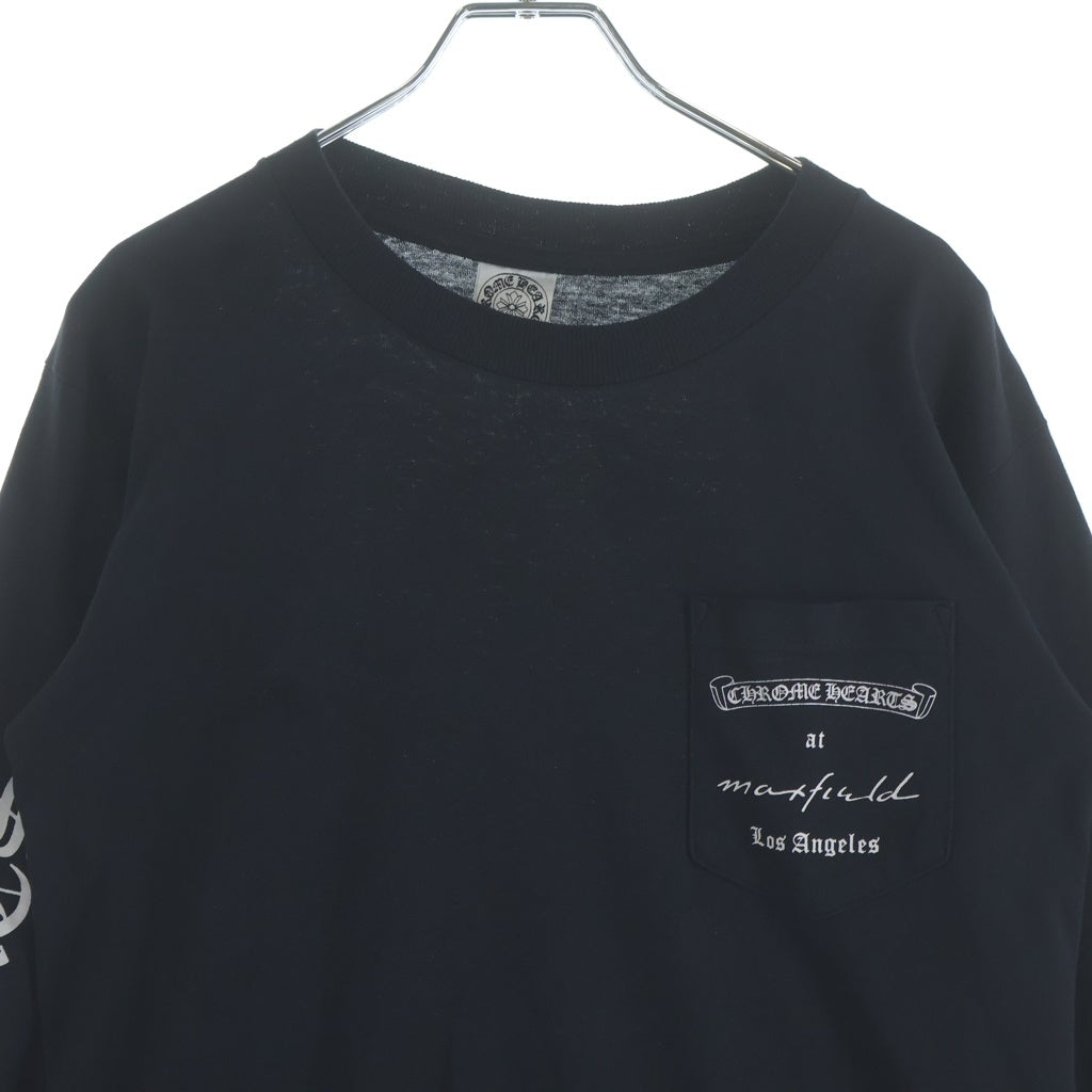 CHROME HEARTS(クロムハーツ) 90S OLD ×MAX FIELD LOS ANGELS DAGGER L/S TEE マックスフィールド オールド ダガープリント クルーネック長袖Tシャツカットソー ブラック