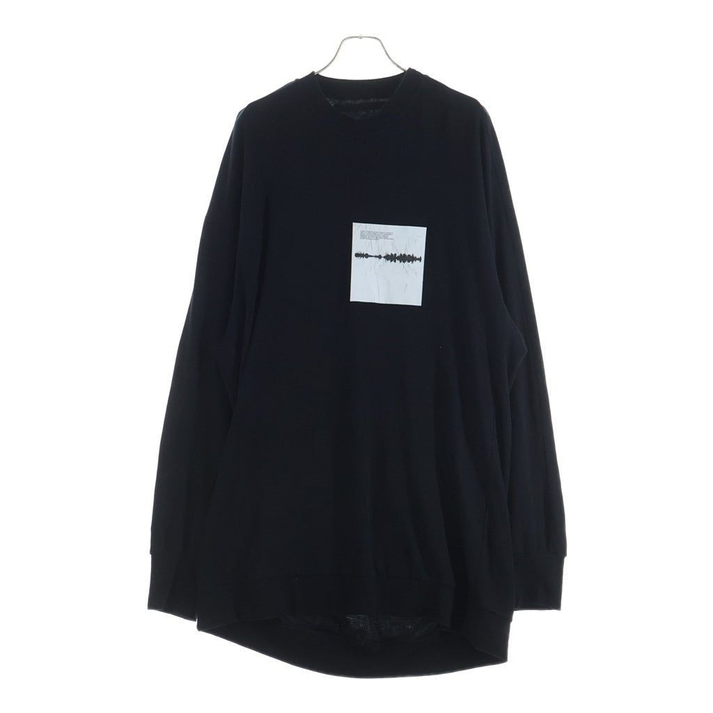 JULIUS(ユリウス) 20AW フロンプリントクルーネックメッシュ長袖カットソー ブラック