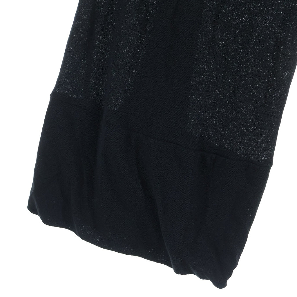 JULIUS(ユリウス) 17SS ベルスリーブドレープクルーネック長袖カットソー ブラック 577CUM15