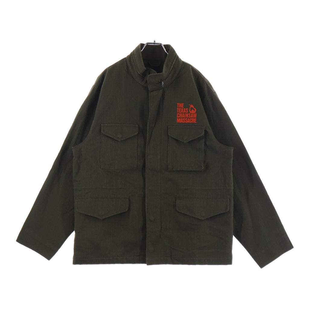 HUF(ハフ) 24AW× THE TEXAS CHAIN SAW MASSACRE M64 MILITARY JACKET FA-JK00462 テキサス チェーンソー 別注 ミリタリー ジャケット カーキ