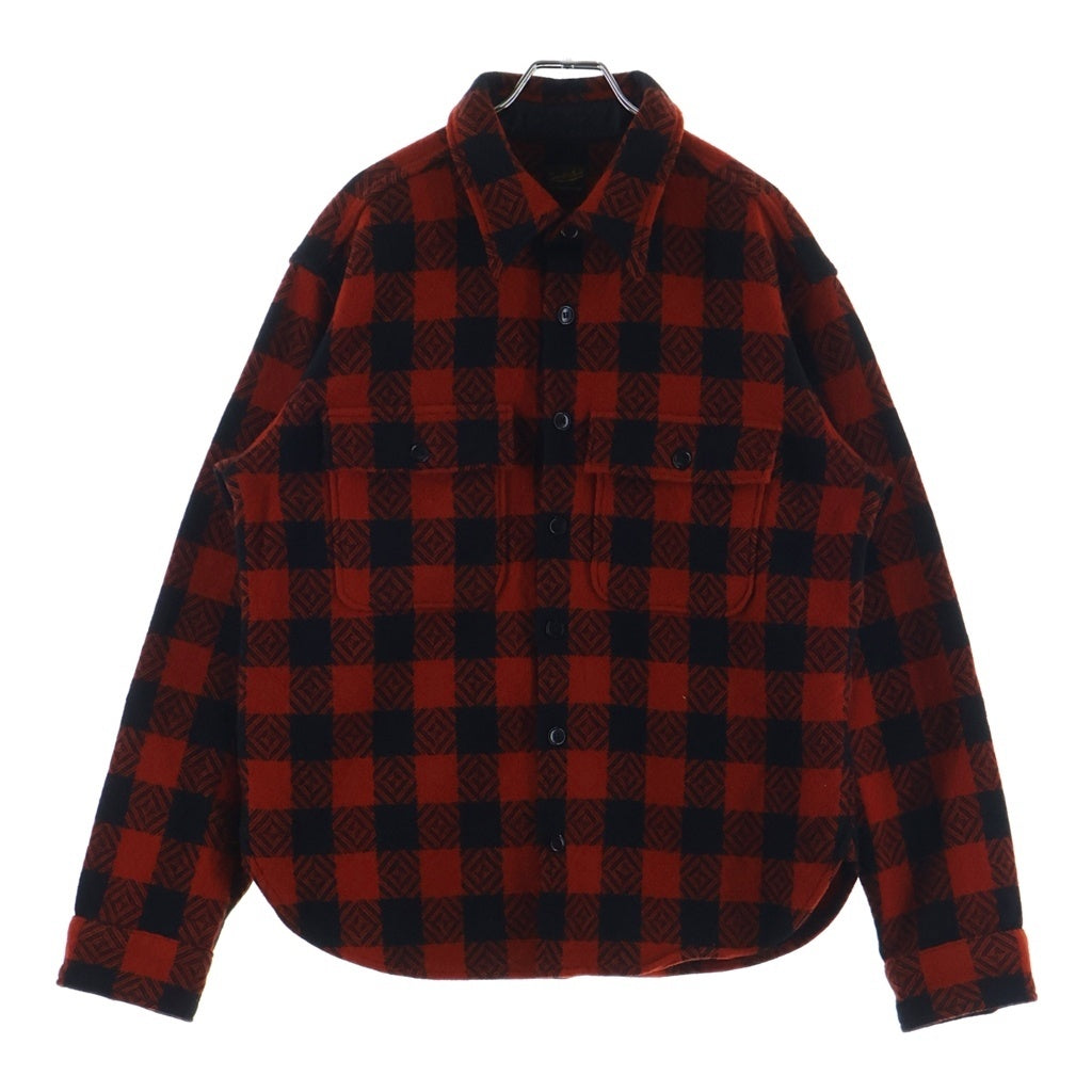 TENDERLOIN(テンダーロイン) T-BUFFALO SHIRT JACKET チェック柄 長袖ウールバッファローシャツジャケット レッド