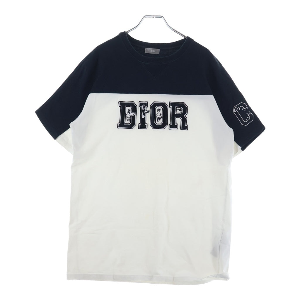 DIOR(ディオール) 21AW ×KENNY SCHARF Logo Colorblock Round Neck Short Sleeve T-Shirt 193J646A0554 ケニーシャーフ ロゴカラーブロック クルーネック半袖Tシャツカットソー