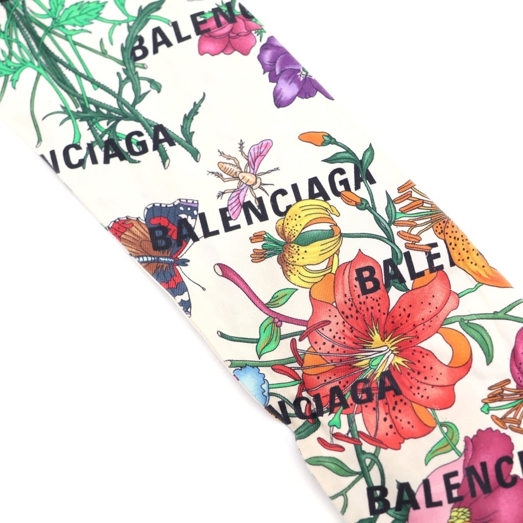 GUCCI(グッチ) The Hacker Flora Print Silk Neck Bow バレンシアガ ザハッカープロジェクト フローラルプリント 花柄 シルクスカーフ ホワイト レディース