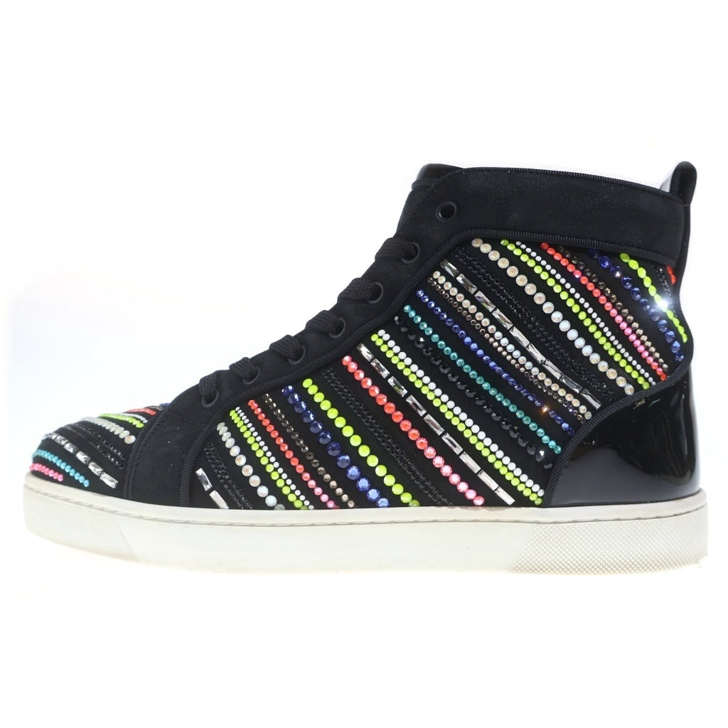 CHRISTIAN LOUBOUTIN(クリスチャンルブタン) Louis Spikes グリッター スタッズ装飾 ハイカットスニーカー ブラック