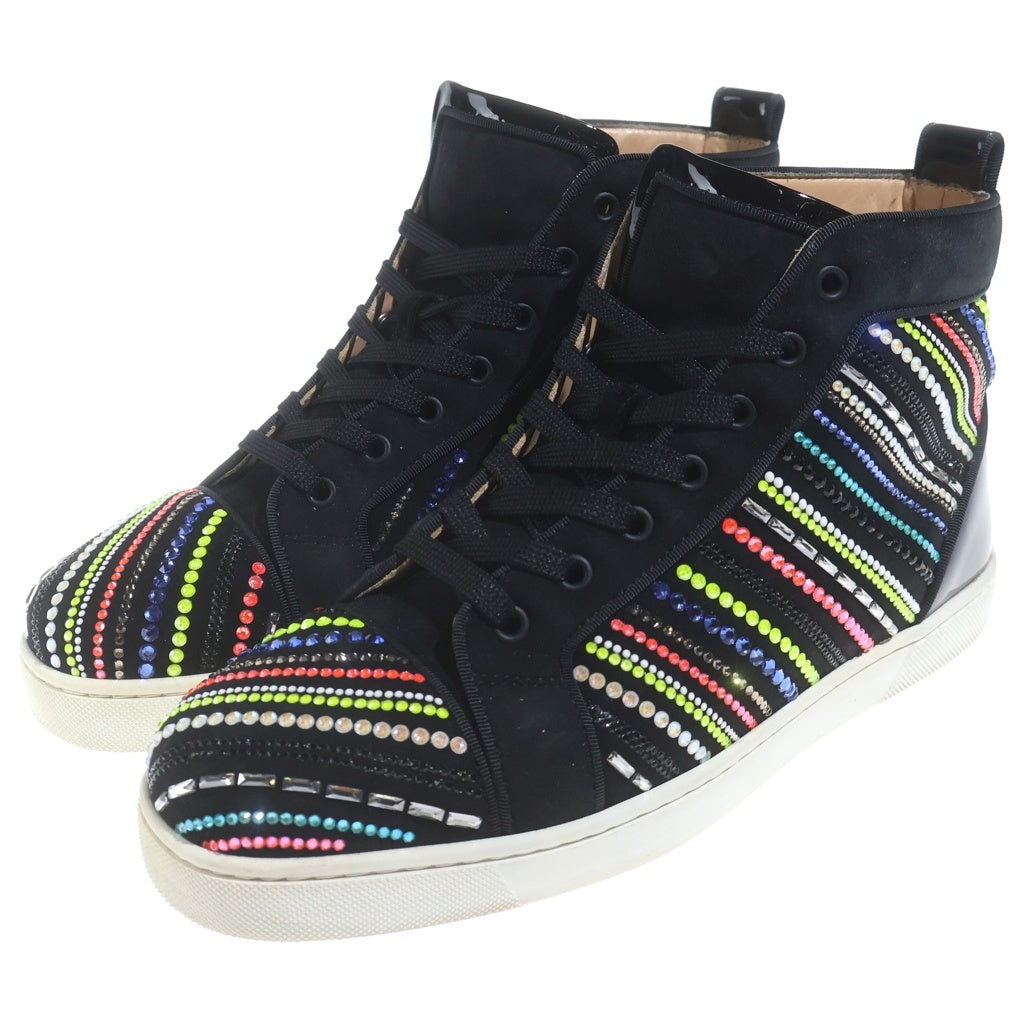 CHRISTIAN LOUBOUTIN(クリスチャンルブタン) Louis Spikes グリッター スタッズ装飾 ハイカットスニーカー ブラック