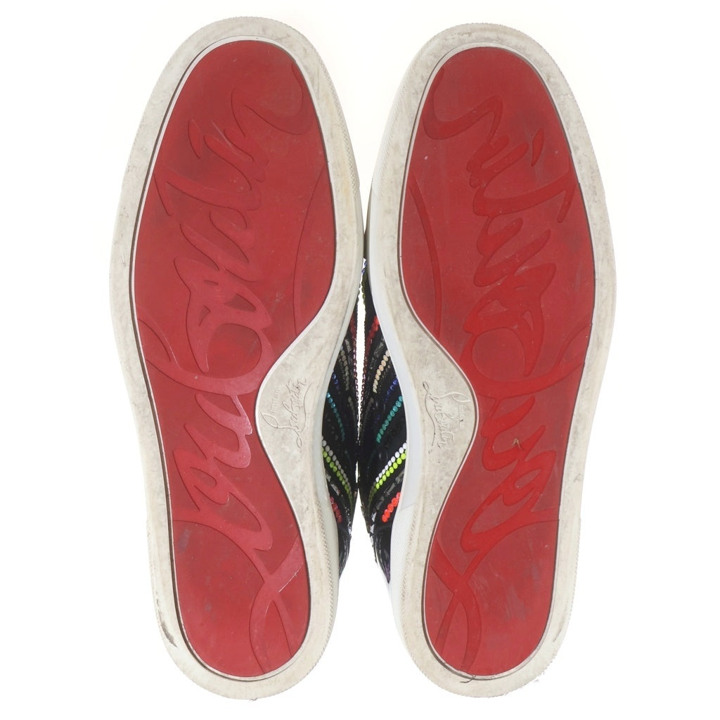 CHRISTIAN LOUBOUTIN(クリスチャンルブタン) Louis Spikes グリッター スタッズ装飾 ハイカットスニーカー ブラック