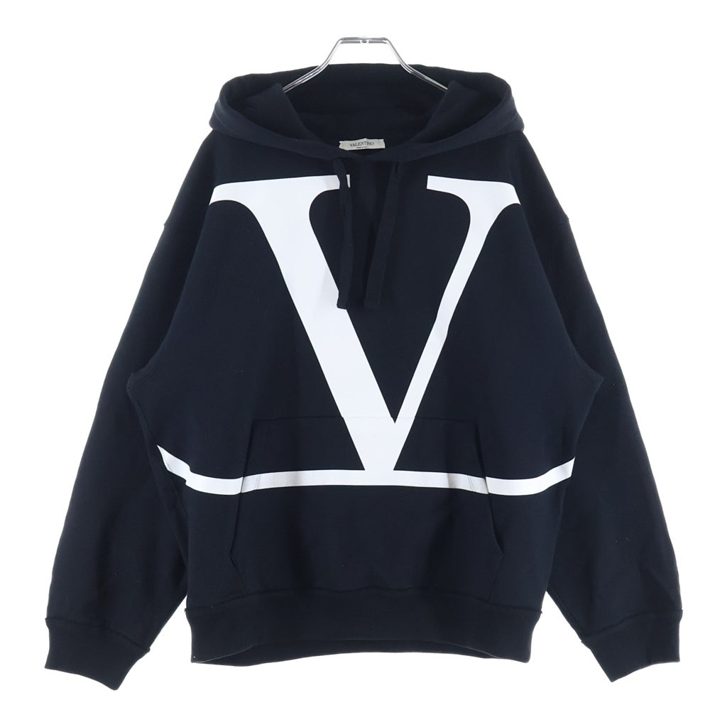 VALENTINO(ヴァレンティノ) フロントロゴプリント プルオーバースウェット フーディー ブラック VV3MF15P735