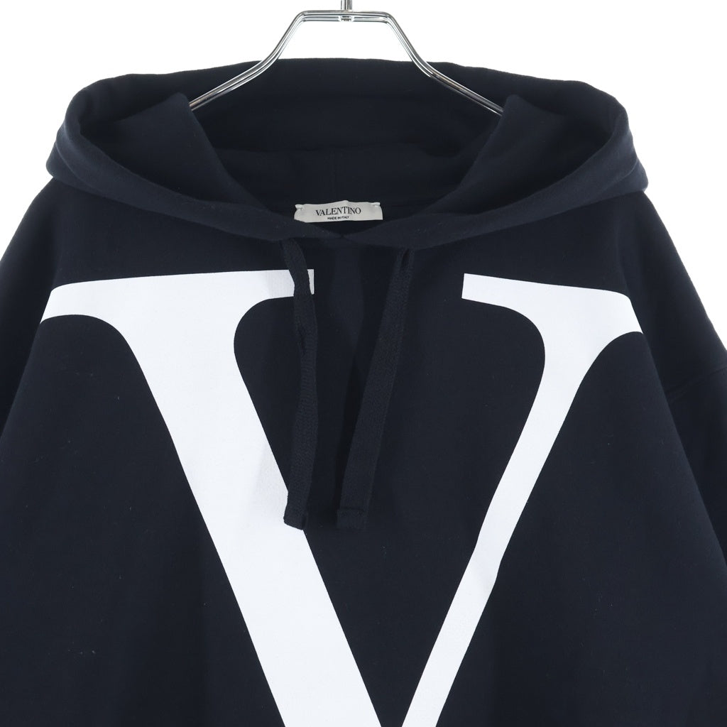 VALENTINO(ヴァレンティノ) フロントロゴプリント プルオーバースウェット フーディー ブラック VV3MF15P735