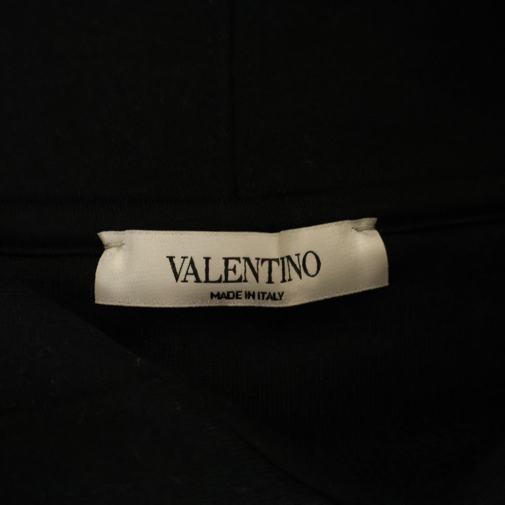 VALENTINO(ヴァレンティノ) フロントロゴプリント プルオーバースウェット フーディー ブラック VV3MF15P735