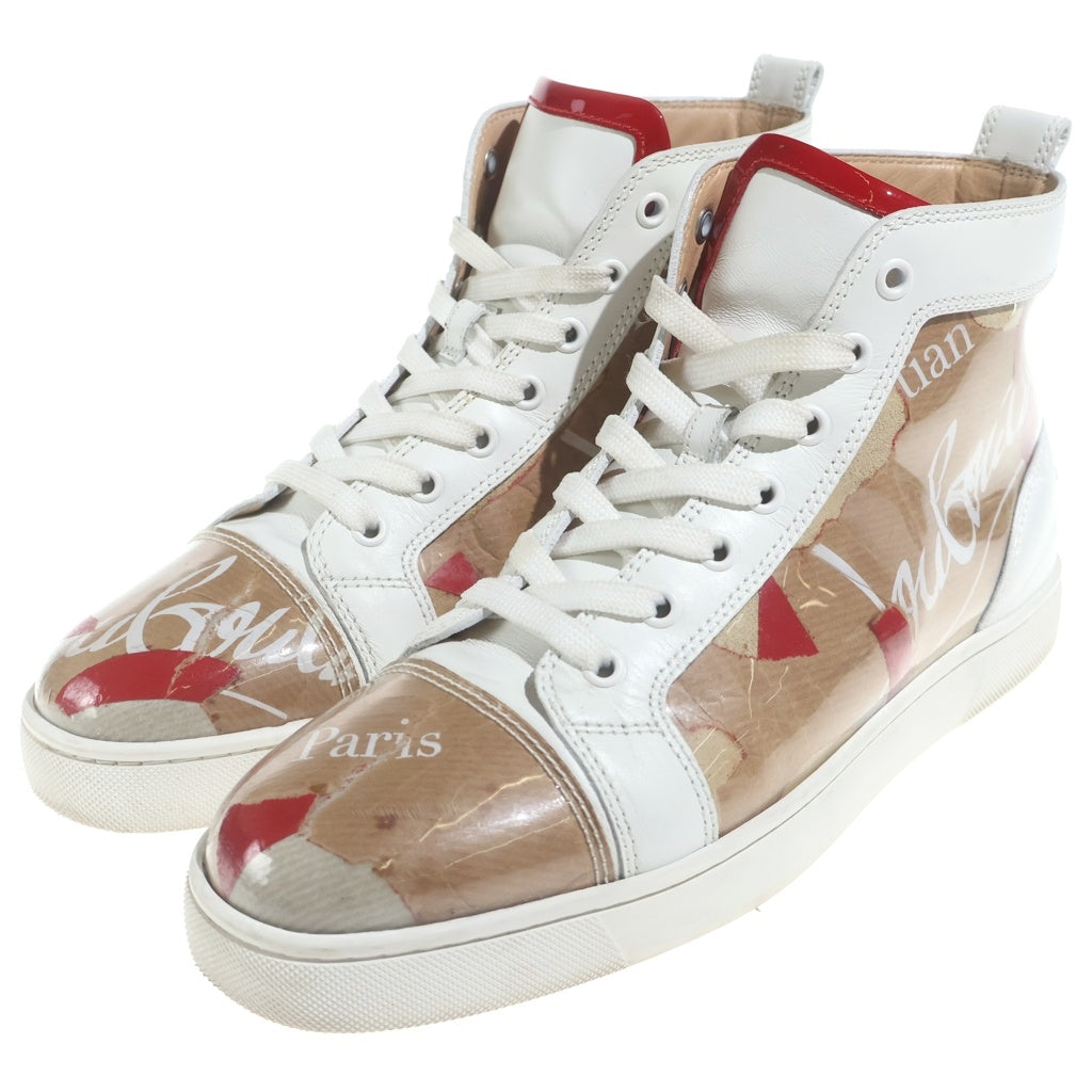 CHRISTIAN LOUBOUTIN(クリスチャンルブタン) Loubi in Progress PVCハイカットスニーカー ホワイト/レッド