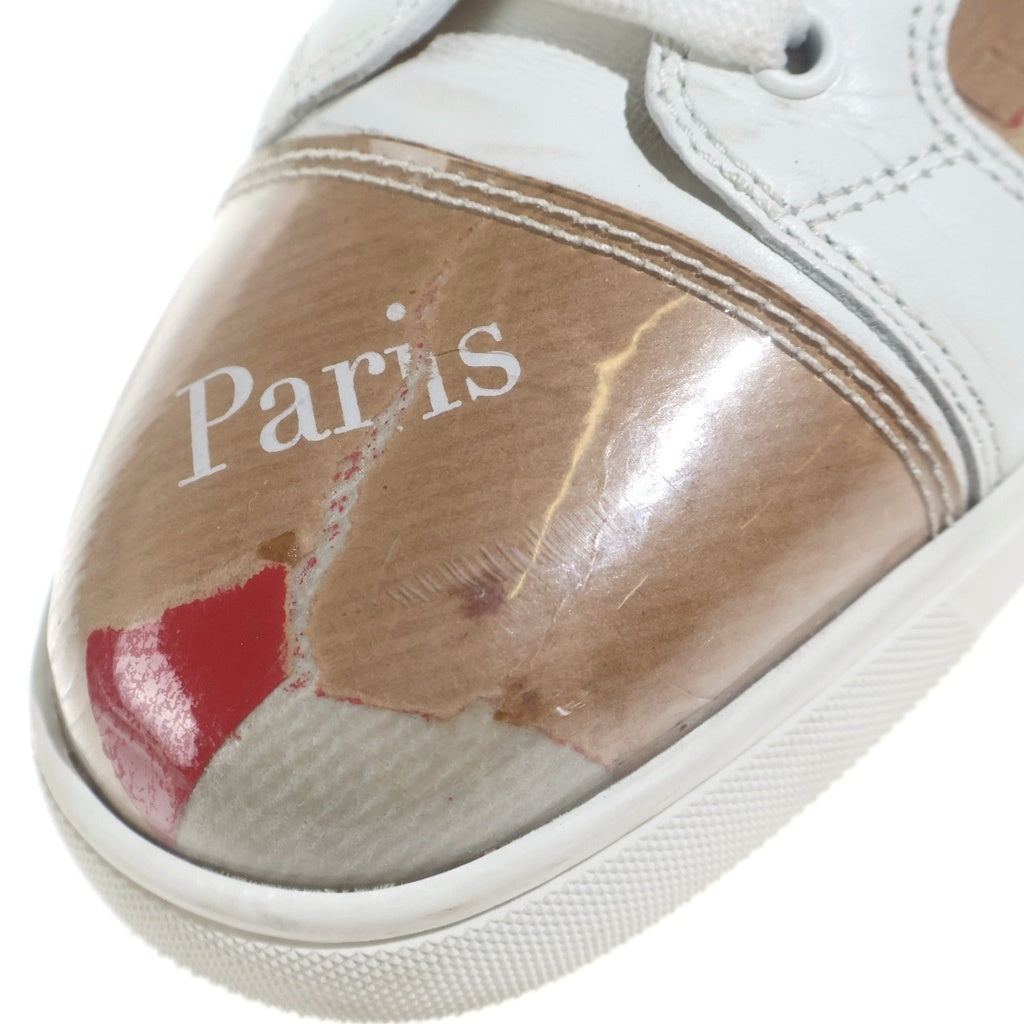 CHRISTIAN LOUBOUTIN(クリスチャンルブタン) Loubi in Progress PVCハイカットスニーカー ホワイト/レッド