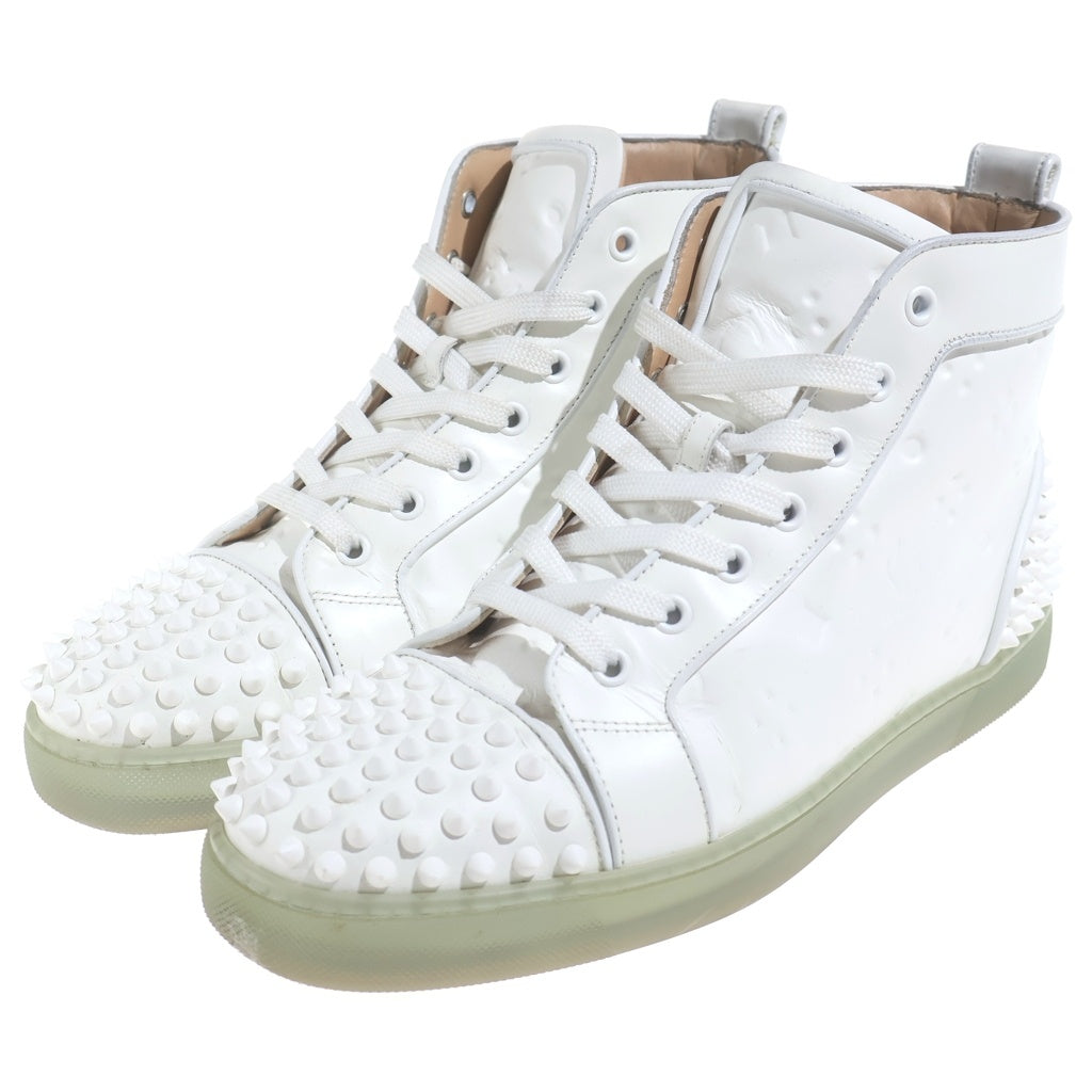 CHRISTIAN LOUBOUTIN(クリスチャンルブタン) LOUIS FLAT スタッズ装飾ハイカットスニーカー ホワイト