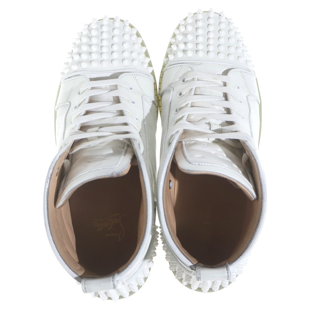 CHRISTIAN LOUBOUTIN(クリスチャンルブタン) LOUIS FLAT スタッズ装飾ハイカットスニーカー ホワイト