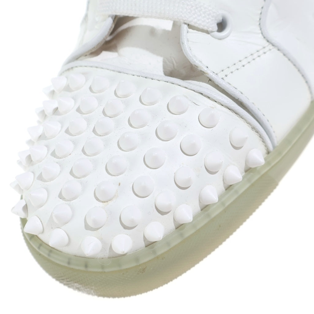CHRISTIAN LOUBOUTIN(クリスチャンルブタン) LOUIS FLAT スタッズ装飾ハイカットスニーカー ホワイト
