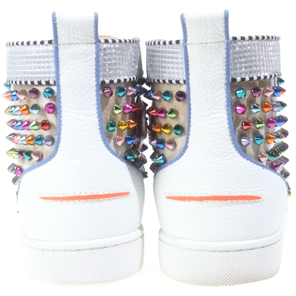 CHRISTIAN LOUBOUTIN(クリスチャンルブタン) LOUIS SPIKE レインボースタッズ レースアップ ハイカットスニーカー マルチカラー
