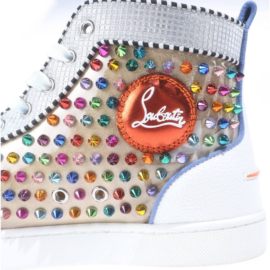 CHRISTIAN LOUBOUTIN(クリスチャンルブタン) LOUIS SPIKE レインボースタッズ レースアップ ハイカットスニーカー マルチカラー