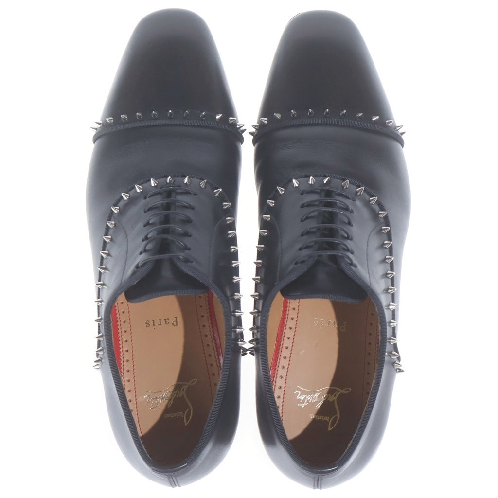 CHRISTIAN LOUBOUTIN(クリスチャンルブタン) ストレートチップパイピング スタッズ装飾 レザードレスシューズ ブラック
