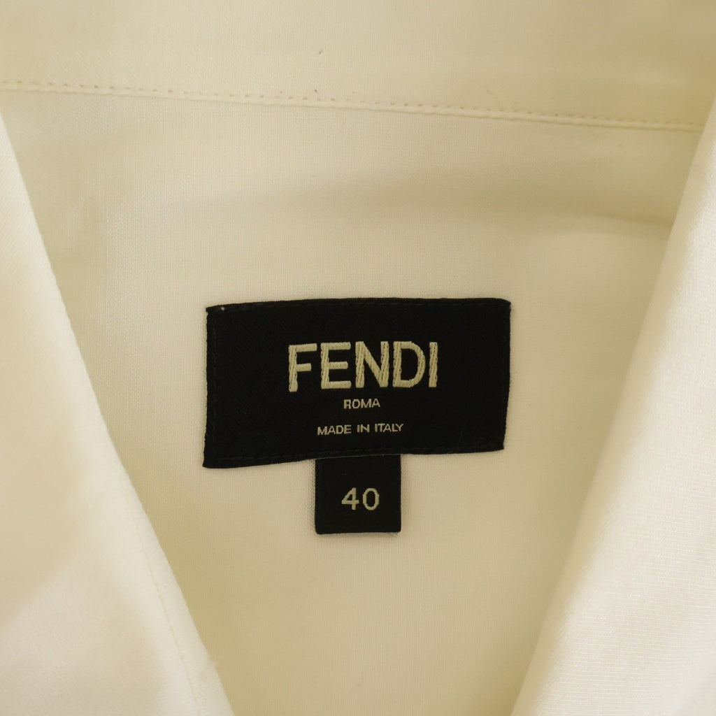 FENDI(フェンディ) フロントロゴワッペン シルクコットンシャツ ホワイト F50585A9RT