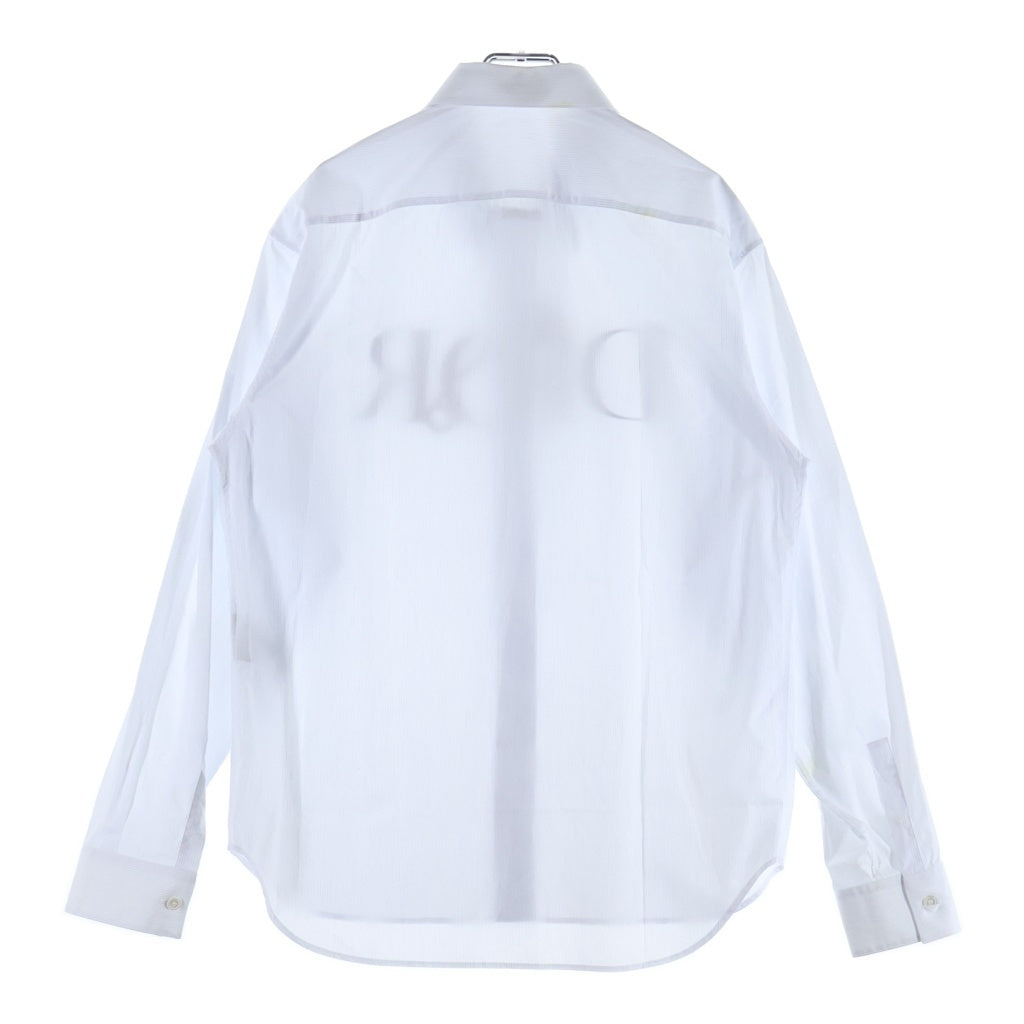 DIOR(ディオール) 20AW×Judy Blame ジュディブレイム フロント ロゴプリント ストライプ 長袖シャツ ライトブルー 043C597C5011