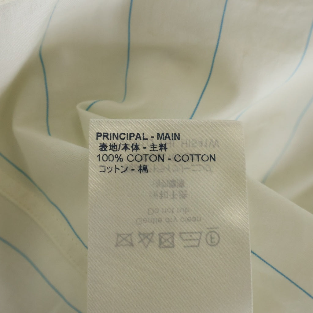 LOUIS VUITTON(ルイヴィトン) モノグラムプリント ストライプ長袖シャツ ホワイト/ブルー RM201Q THL HIS41W