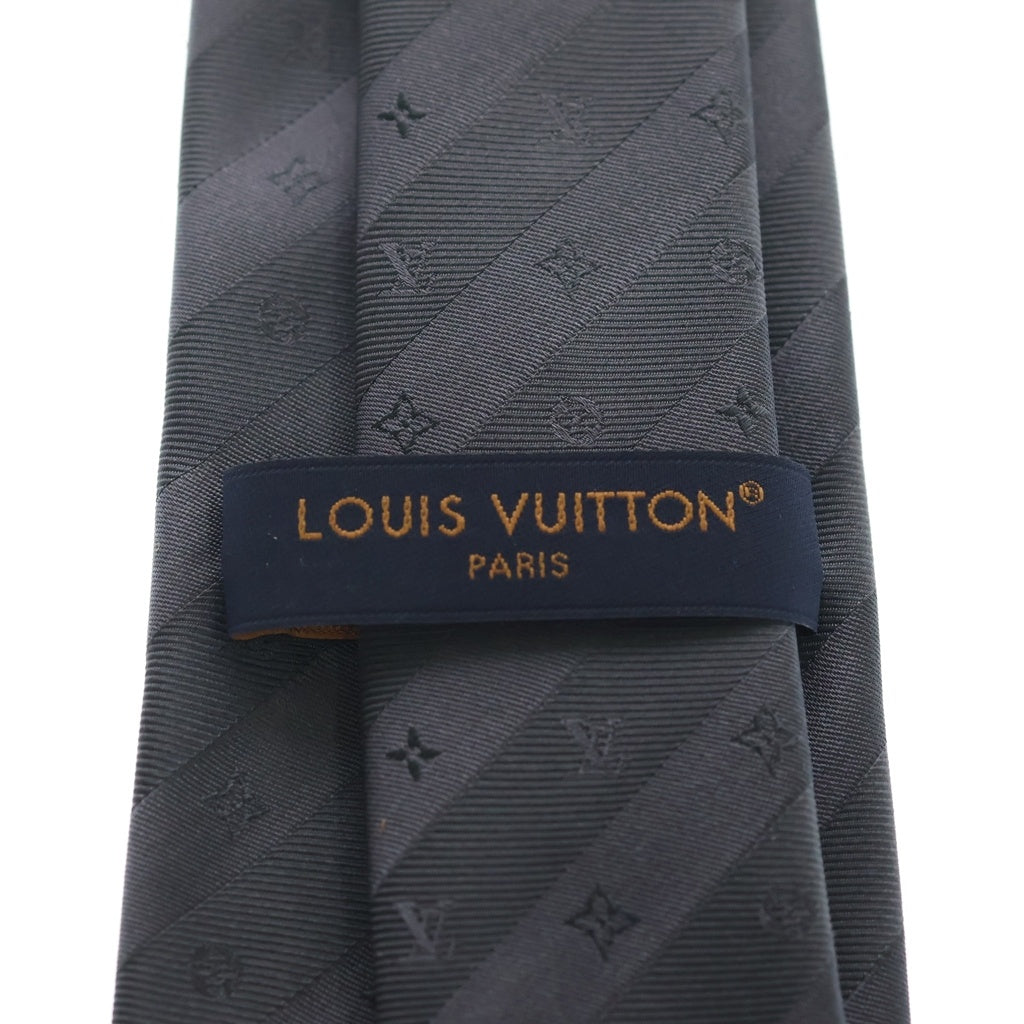 LOUIS VUITTON(ルイヴィトン) Cravate Stripy Monogram モノグラム ストライプ シルクネクタイ グレー M9692