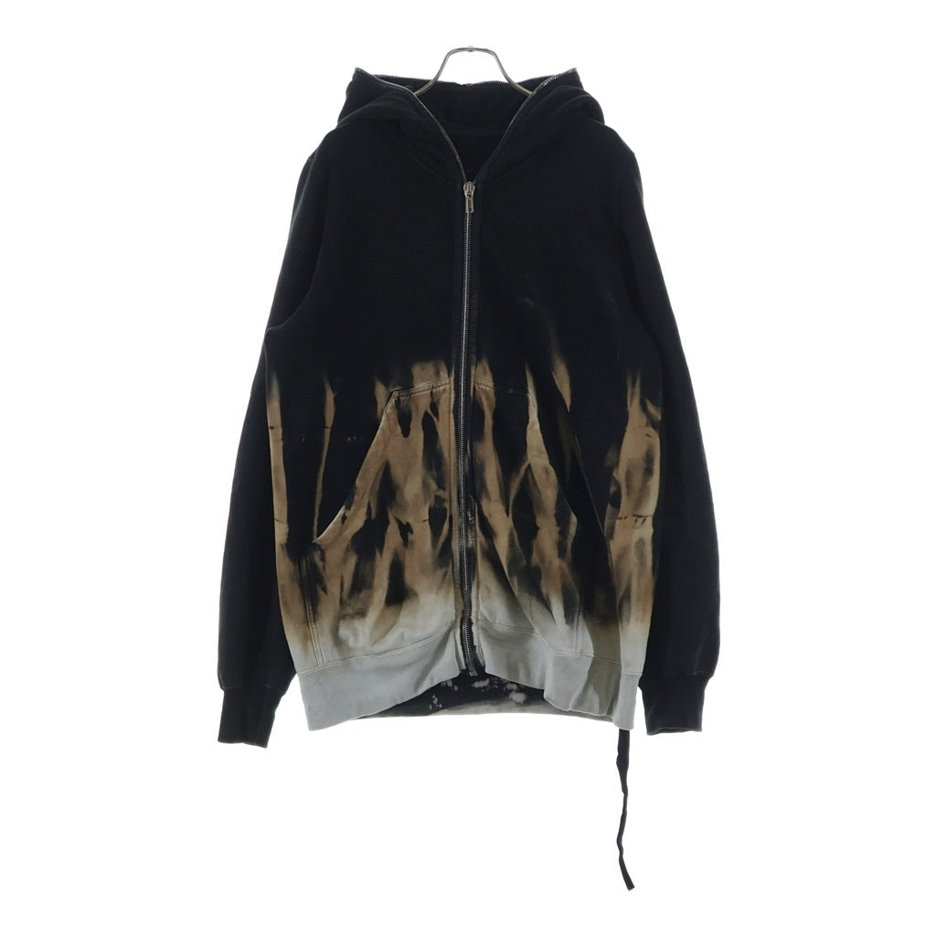 DRKSHDW(ダークシャドウ) Jumbo Gimp Zip Hoody ジャンボ ギンプ ブリーチ加工 ジップアップパーカー フーディ ブラック DU02D2283-FSUN