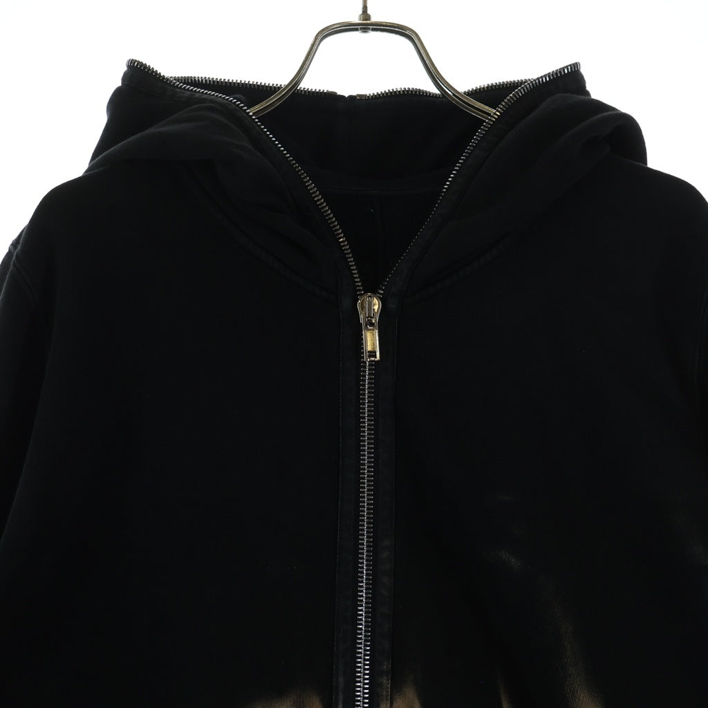 DRKSHDW(ダークシャドウ) Jumbo Gimp Zip Hoody ジャンボ ギンプ ブリーチ加工 ジップアップパーカー フーディ ブラック DU02D2283-FSUN