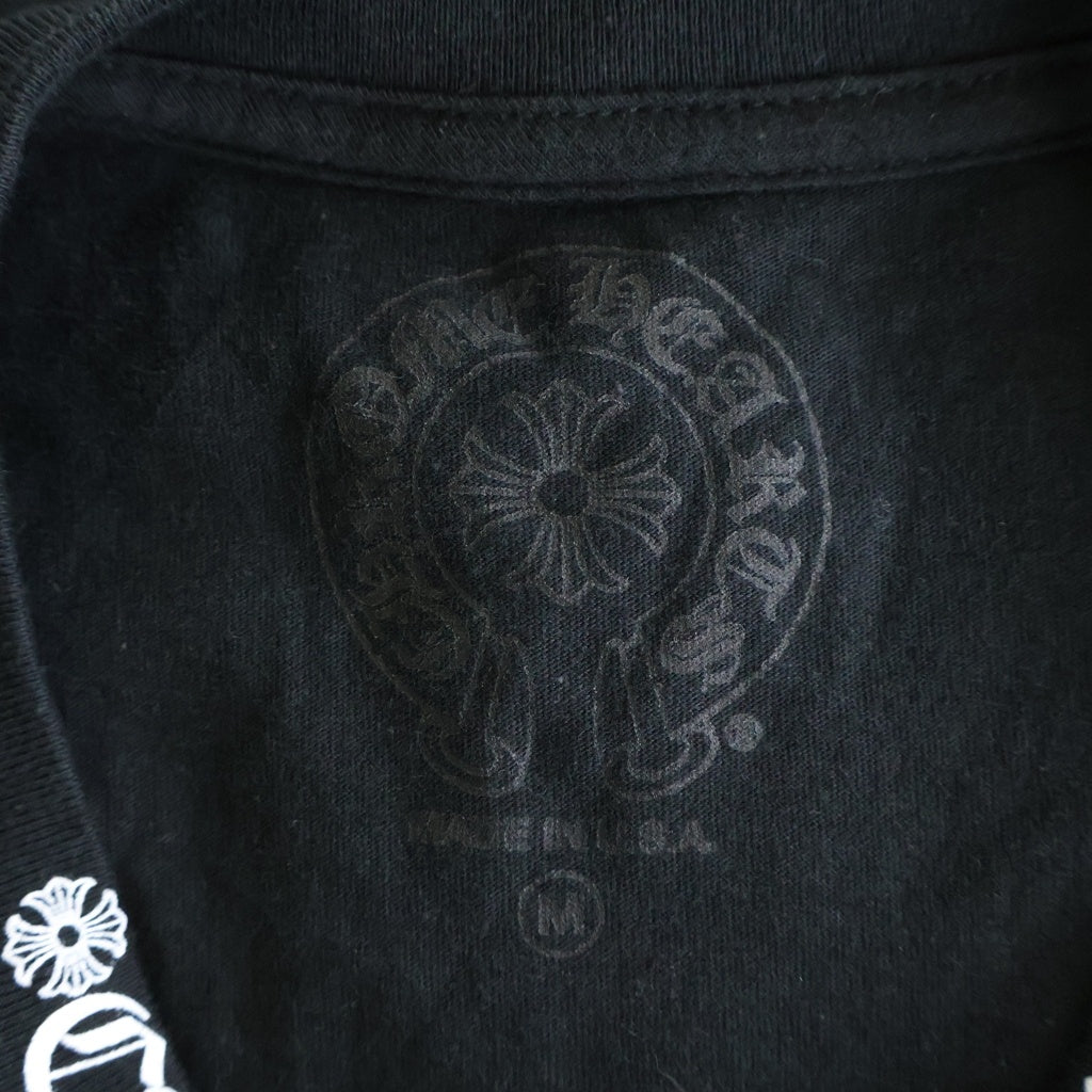 CHROME HEARTS(クロムハーツ) Neck Logo L/S Tee ネックロゴ ファックユー クルーネック長袖Tシャツカットソー ロングスリーブ ロンT ブラック