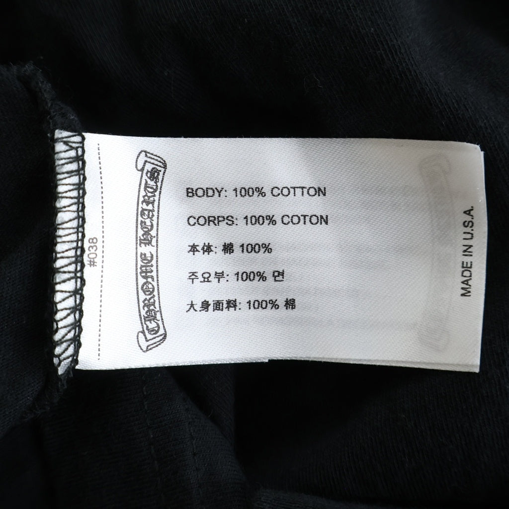 CHROME HEARTS(クロムハーツ) Neck Logo L/S Tee ネックロゴ ファックユー クルーネック長袖Tシャツカットソー ロングスリーブ ロンT ブラック