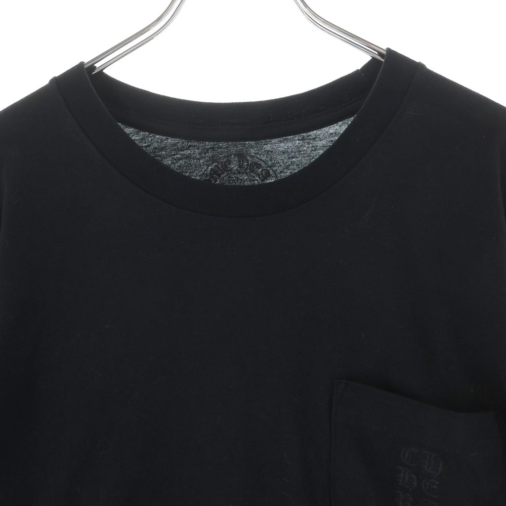 CHROME HEARTS(クロムハーツ) MIAMI LTD Vertical Logo L/S Tee マイアミ限定 ヴァーティカルロゴプリント 袖フローラル 長袖Tシャツカットソー ロンT ブラック