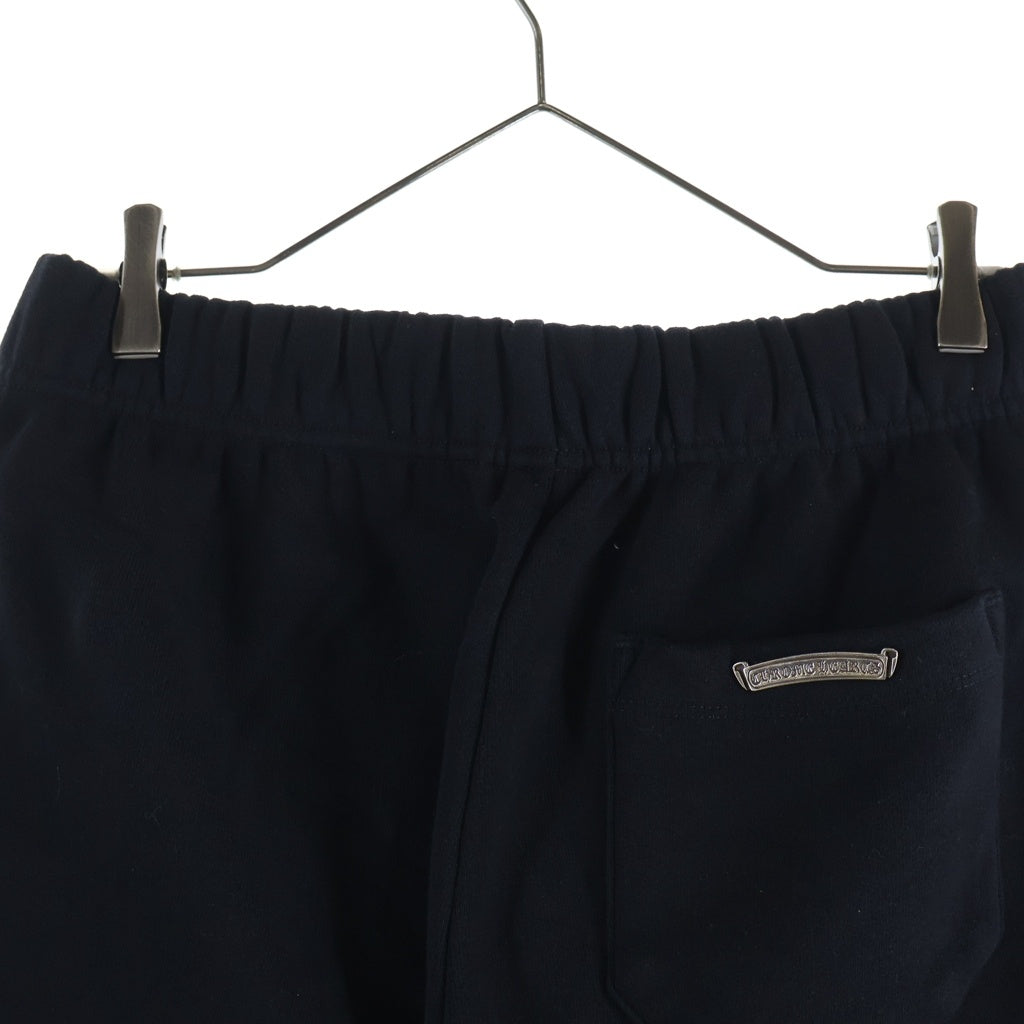 CHROME HEARTS(クロムハーツ) Y NOT SWEAT HALF PANTS ワイノット パテント ハラコレザークロスパッチ スウェットハーフパンツ ショーツ ブラック