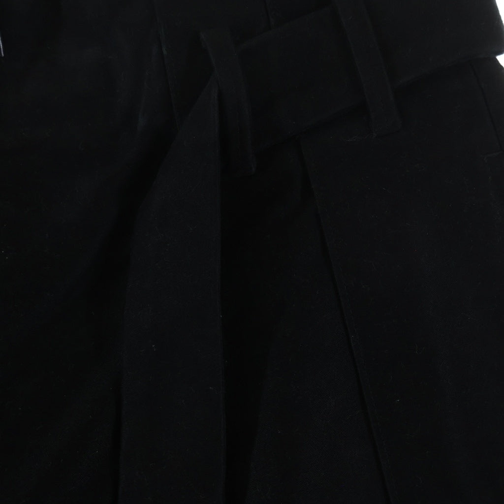 NO BRAND(ノーブランド) SYU MAN 【シュウ マン】 23AW ベルテッドタックワイドスウェットパンツ ブラック AD-B23aw-10