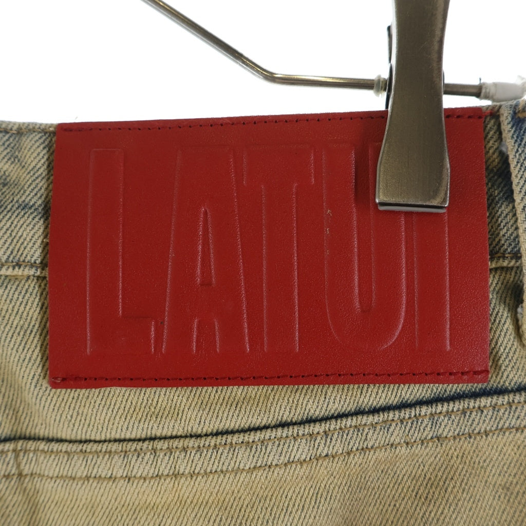 NO BRAND(ノーブランド) Latui Atelier 【ラトゥイ アトリエ】 OAFJWANS ダーティ加工 ワイドデニムパンツ ジーンズ