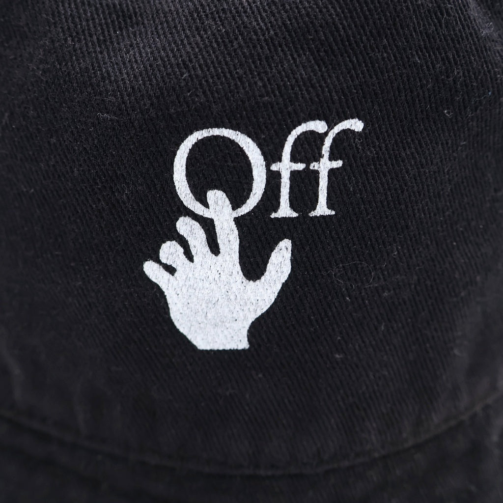 OFF-WHITE(オフホワイト) フロントロゴプリントバケットハット ブラック