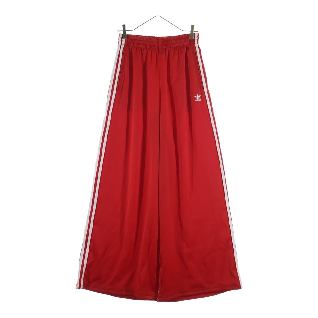 adidas(アディダス) 24SS サテン ワイドレッグ トラックパンツ サイドライン レッド IP2959