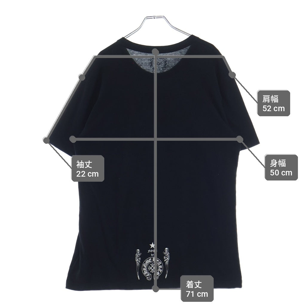 CHROME HEARTS(クロムハーツ) FOTI S/S TEE フォティフロントロゴプリント クルーネック半袖カットソーTシャツ ブラック