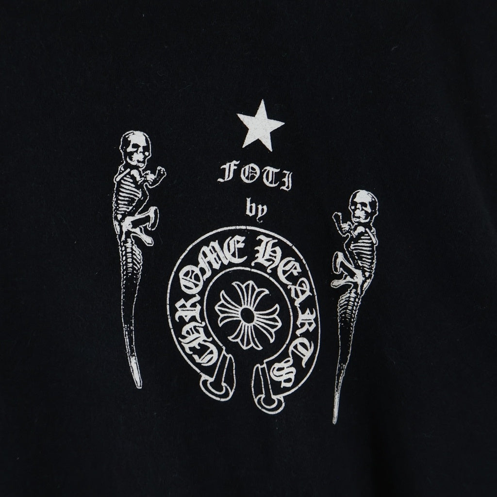 CHROME HEARTS(クロムハーツ) FOTI S/S TEE フォティ ナスカルバックプリント 胸ロゴ クルーネック半袖Tシャツ ブラック