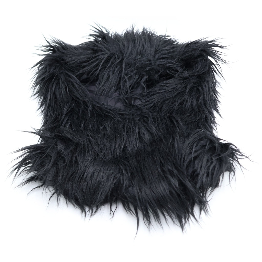 FILTH(フィルス) HAIRY FUR SCARF CAP フェイクファーキャップ ブラック FL-FW24-AC01-BLK