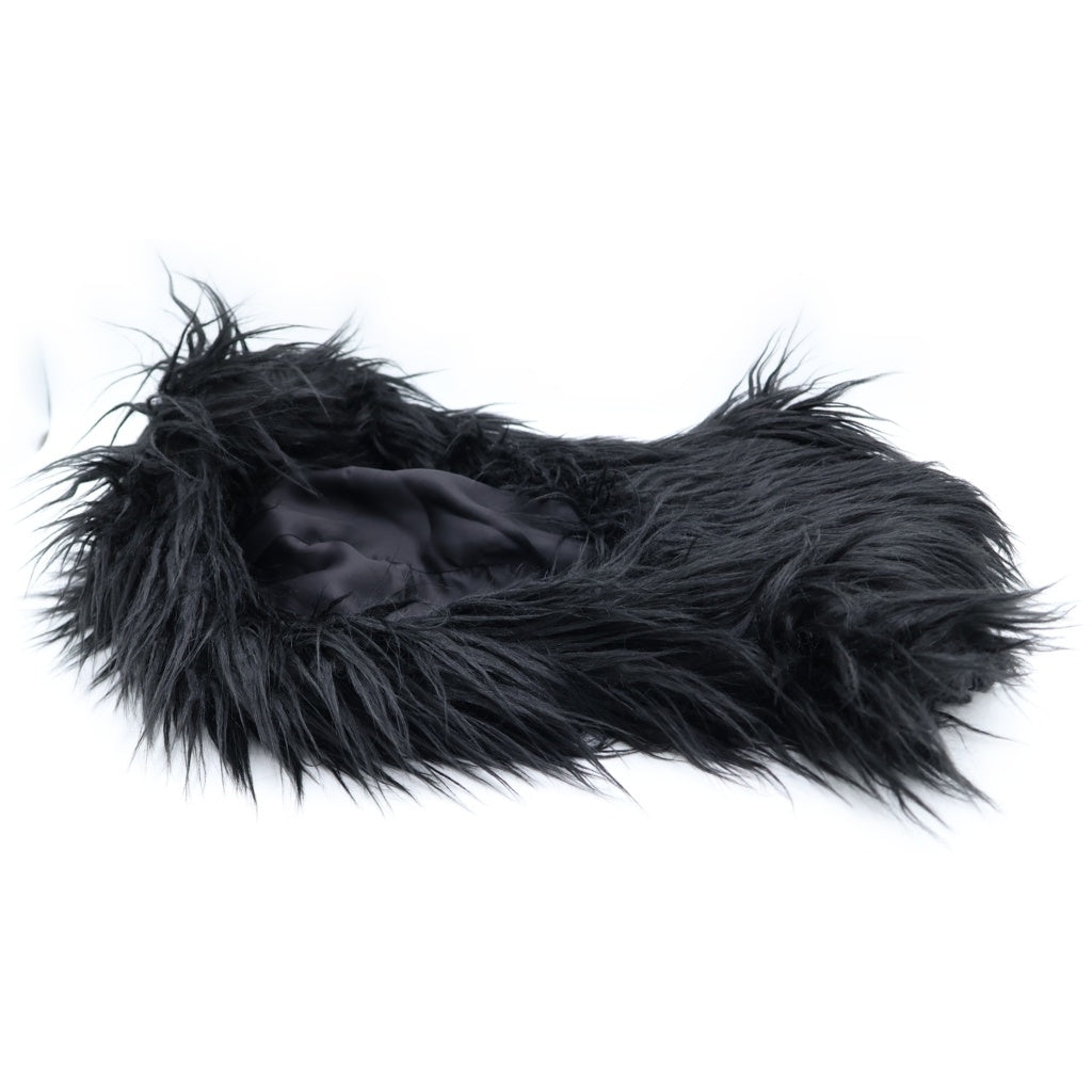 FILTH(フィルス) HAIRY FUR SCARF CAP フェイクファーキャップ ブラック FL-FW24-AC01-BLK