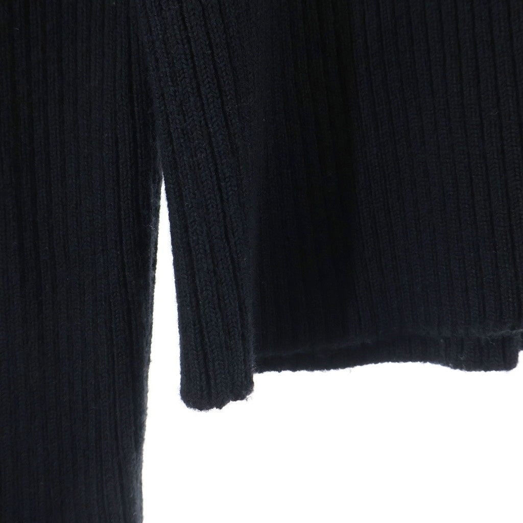 JOHN LAWRENCE SULLIVAN(ジョンローレンスサリバン) SHOULDER PAD KNIT SWEATER ジップ切り替えクルーネック長袖ニットセーター ブラック 4B001-0121-38