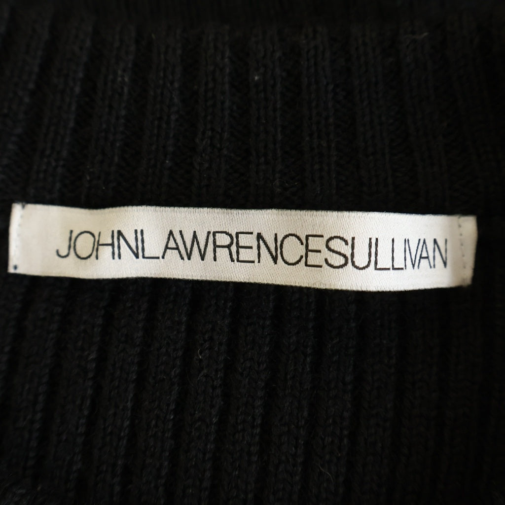 JOHN LAWRENCE SULLIVAN(ジョンローレンスサリバン) SHOULDER PAD KNIT SWEATER ジップ切り替えクルーネック長袖ニットセーター ブラック 4B001-0121-38